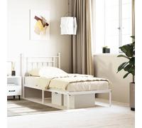 vidaXL Giroletto con Testiera Metallo Bianco 80x200 cm