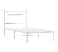 vidaXL Giroletto con Testiera Metallo Bianco 80x200 cm
