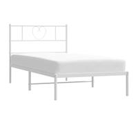 vidaXL Giroletto con Testiera Metallo Bianco 80x200 cm