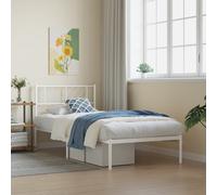 VIDAXL - Giroletto Con Testiera Metallo Bianco 80x200 Cm - SPEDIZIONE GRATUITA
