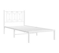 vidaXL Giroletto con Testiera Metallo Bianco 80x200 cm, giroletto con testiera, Struttura Letto, Telaio Letto, giroletto con Testata, Base Letto