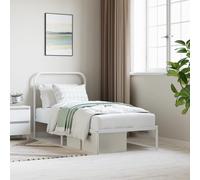 VIDAXL - Giroletto Con Testiera Metallo Bianco 90x190 Cm - SPEDIZIONE GRATUITA