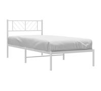 vidaXL Giroletto con Testiera Metallo Bianco 90x190 cm