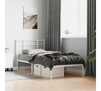 vidaXL Giroletto con Testiera Metallo Bianco 90x190 cm