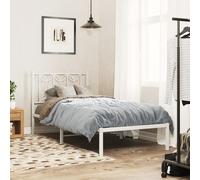 vidaXL Giroletto con Testiera Metallo Bianco 90x190 cm