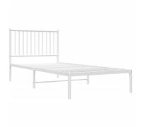 VIDAXL - Giroletto Con Testiera Metallo Bianco 90x200 Cm - SPEDIZIONE GRATUITA