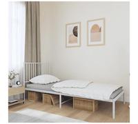 VIDAXL - Giroletto Con Testiera Metallo Bianco 90x200 Cm - SPEDIZIONE GRATUITA