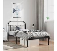 vidaXL Giroletto con Testiera Metallo Nero 100x200 cm