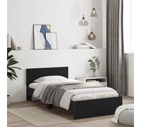 vidaXL Giroletto con Testiera Nero 100x200 cm in Legno Multistrato