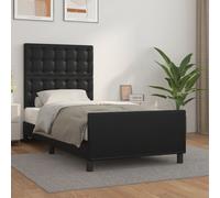 VIDAXL - Giroletto Con Testiera Nero 100x200 Cm In Similpelle - SPEDIZIONE GRATUITA