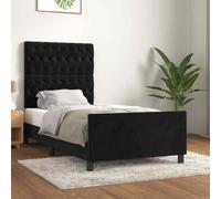 VIDAXL - Giroletto Con Testiera Nero 100x200 Cm In Velluto - SPEDIZIONE GRATUITA