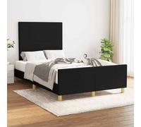 vidaXL Giroletto con Testiera Nero 120x200 cm in Tessuto