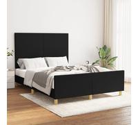vidaXL Giroletto con Testiera Nero 140x190 cm in Tessuto