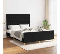 VidaXL Giroletto con Testiera Nero 140x200 cm in Tessuto
