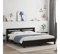 vidaXL Giroletto con Testiera Nero 160x200 cm in Legno Multistrato