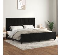 vidaXL Giroletto con Testiera Nero 200x200 cm in Velluto