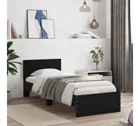 vidaXL Giroletto con Testiera Nero 75x190 cm in Legno Multistrato