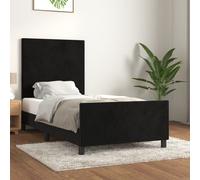 vidaXL Giroletto con Testiera Nero 80x200 cm in Velluto