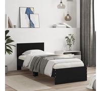 vidaXL Giroletto con Testiera Nero 90x190 cm in Legno Multistrato