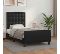 VIDAXL - Giroletto Con Testiera Nero 90x200 Cm In Similpelle - SPEDIZIONE GRATUITA