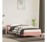 vidaXL Giroletto con Testiera Rosa 100x200 cm in Velluto