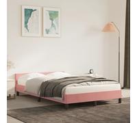 vidaXL Giroletto con Testiera Rosa 120x200 cm in Velluto