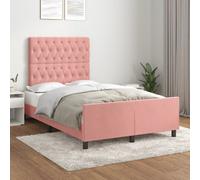 vidaXL Giroletto con Testiera Rosa 120x200 cm in Velluto
