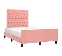 vidaXL Giroletto con Testiera Rosa 120x200 cm in Velluto