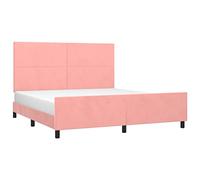 vidaXL Giroletto con Testiera Rosa 180x200 cm in Velluto