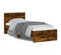 vidaXL Giroletto con Testiera Rovere Fumo 90x190 cm Legno Multistrato