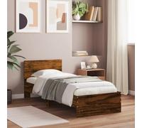 vidaXL Giroletto con Testiera Rovere Fumo 90x200 cm Legno Multistrato