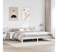 vidaXL Giroletto con Testiera senza Materasso Bianco 200x200 cm