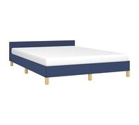 vidaXL Giroletto con Testiera Senza Materasso Blu 140x190 cm Tessuto