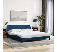 vidaXL Giroletto con Testiera senza Materasso Blu 180x200 cm Tessuto