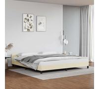 vidaXL Giroletto con Testiera Crema 200x200 cm in Similpelle