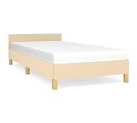 VIDAXL - Giroletto con Testiera senza Materasso Crema 90x190 cm Tessuto - SPEDIZIONE GRATUITA