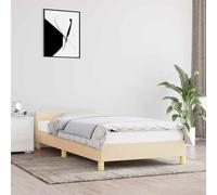 VIDAXL - Giroletto con Testiera senza Materasso Crema 90x190 cm Tessuto - SPEDIZIONE GRATUITA