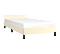 vidaXL Giroletto con Testiera senza Materasso Crema 90x200 cm