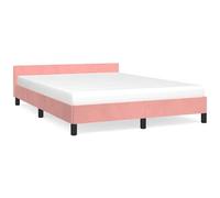 VIDAXL - Giroletto con Testiera senza Materasso Rosa 140x190 cm Velluto