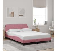 vidaXL Giroletto con Testiera senza Materasso Rosa 140x190 cm Velluto
