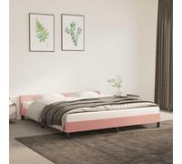 VIDAXL - Giroletto con Testiera senza Materasso Rosa 160x200 cm Velluto - SPEDIZIONE GRATUITA