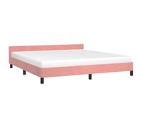 vidaXL Giroletto con Testiera Senza Materasso Rosa 160x200 cm Velluto