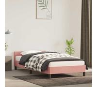 vidaXL Giroletto con testiera in velluto Rosa 90x200 cm senza materasso