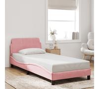 vidaXL Giroletto con Testiera senza Materasso Rosa 90x200 cm Velluto