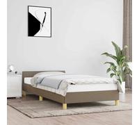 VIDAXL - Giroletto con Testiera senza Materasso Tortora 80x200cm Tessuto - SPEDIZIONE GRATUITA