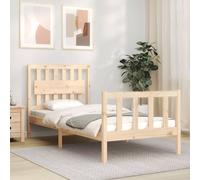 vidaXL Giroletto con Testiera Single in Legno Massello
