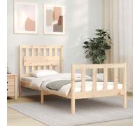 vidaXL Giroletto con Testiera Single in Legno Massello