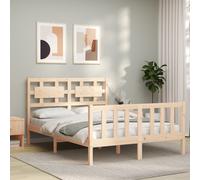 vidaXL Giroletto con Testiera Small Double in Legno Massello
