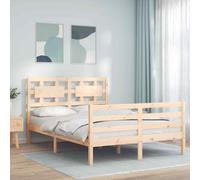 vidaXL Giroletto con Testiera Small Double in Legno Massello