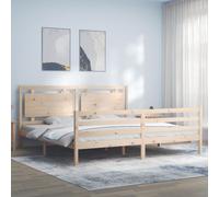 vidaXL Giroletto con Testiera Super King Size in Legno Massello